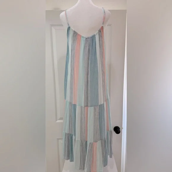 NWOT  RAILS Adora Sleeveless Linen Blend Midi Dress in Highland Stripe - Picture 9 of 12